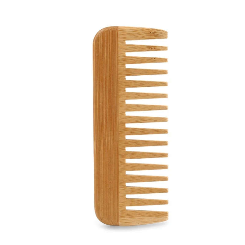Bamboo Toothbrush - 天然竹広歯コーム、脱毛コーム、帯電防止木製コーム、本物の髪のかつら専用