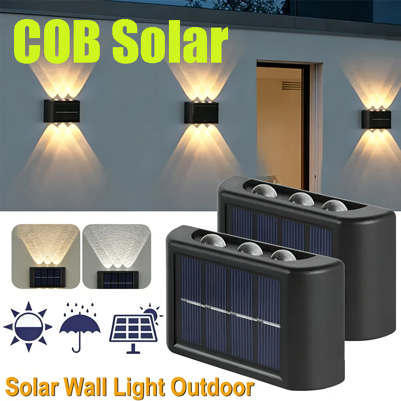 Solar Garden Light - COB ソーラーウォールランプ屋外防水ソーラーライト上下凸レンズ照明庭街路景観バルコニー屋外用
