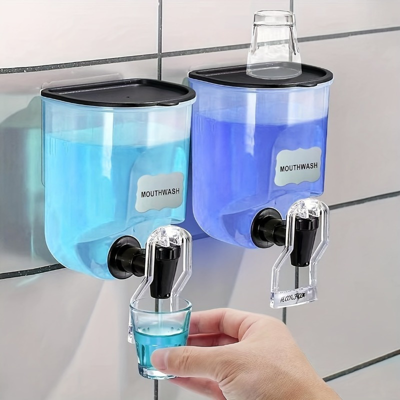 Reusable Bottle - 2個入り 600ml マウスウォッシュディスペンサー 浴室用再利用可能容器、液体歯磨き粉スクイーザー 口臭消臭ボトル、子供、大人、家庭、ホテル用多機能バスルームアクセサリー