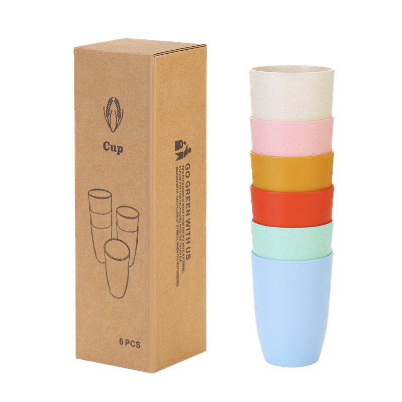 Reusable Straw - 麦わらカップ 6個セット 壊れにくく積み重ね可能 食洗機対応 再利用可能 キッチン