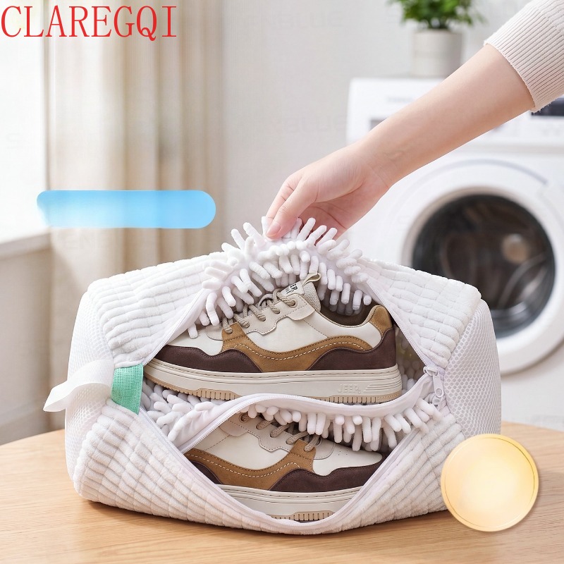 Reusable Bag - ドライクリーニング専用。靴洗い機用バッグ。ドラム式洗濯機対応。靴の型崩れを防ぐ。手軽に使える靴洗いバッグ。再利用可能。