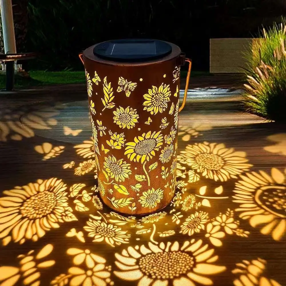 Solar Garden Light - ひまわりライト＆シャドウライト 防水屋外ライト 夜間通路・芝生・庭・パティオ装飾照明用ソーラー電源