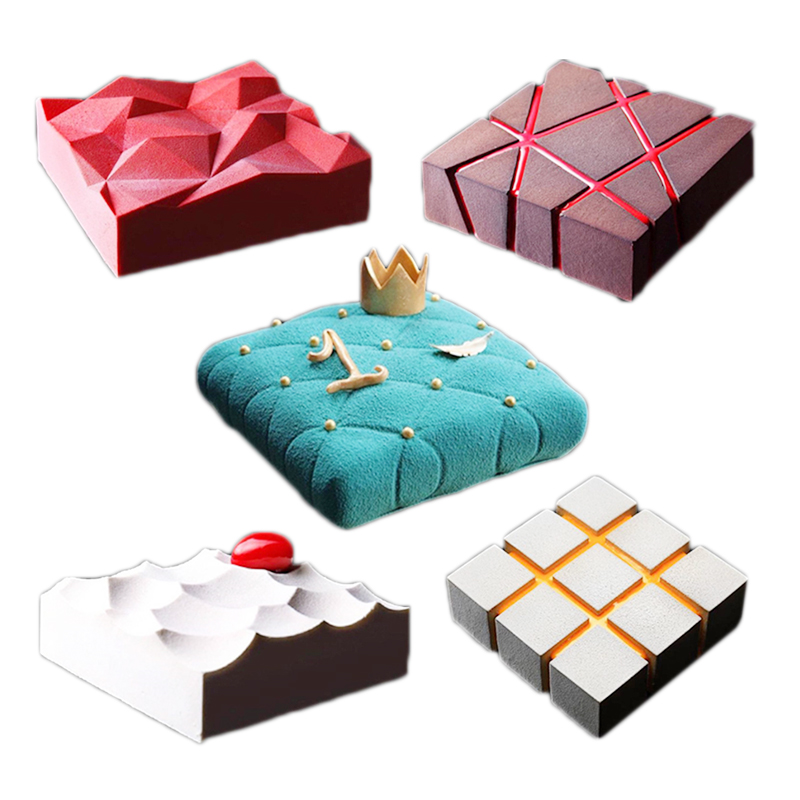 Eco Soap - シリコンムースケーキ型,ダイヤモンドピーク,スクエアツイルスクエアヒル,3dカップケーキ,ゼリークッキー,ミニマフィンソープメーカー,diyベーキングツール