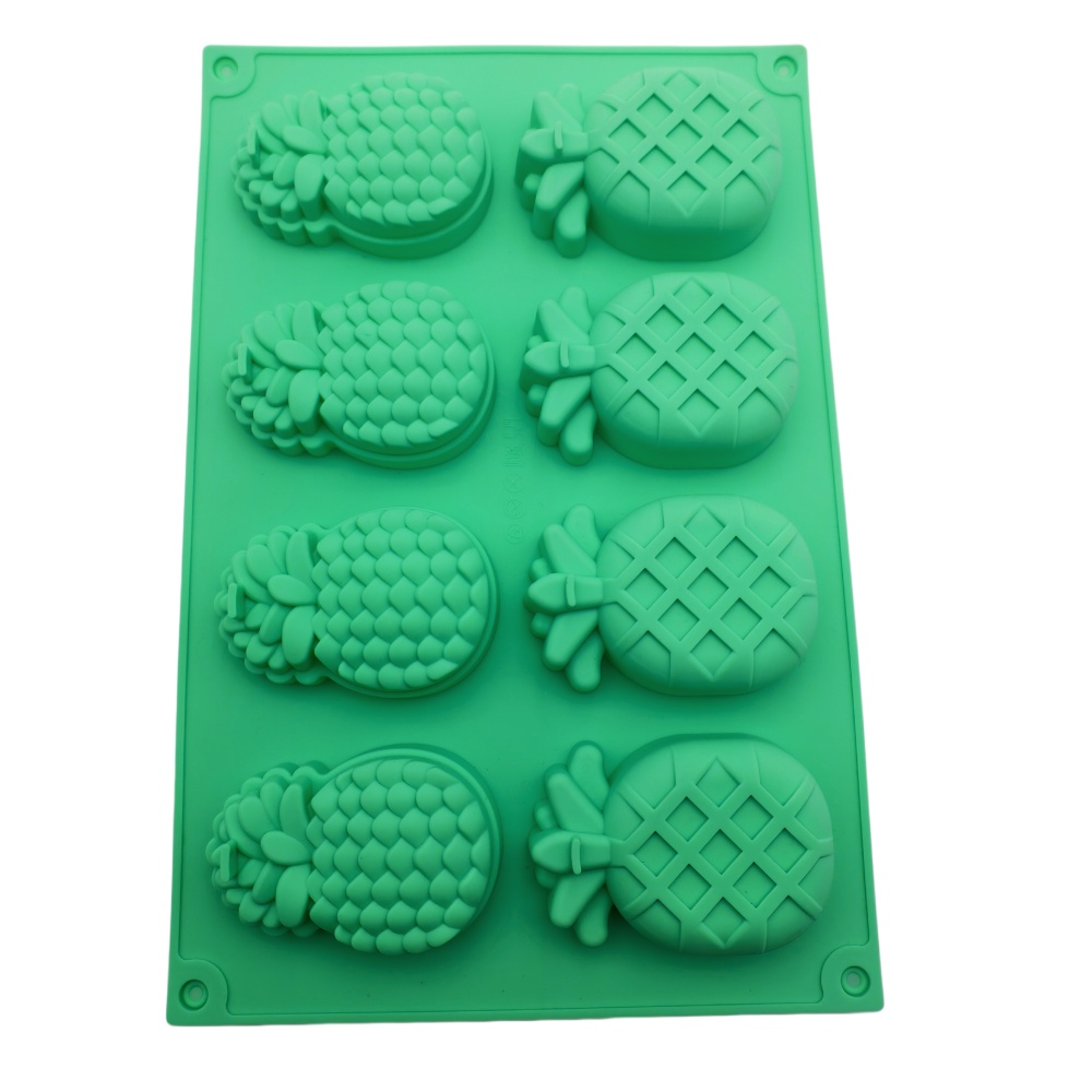 Eco Soap - パイナップル型シリコンケーキ型 8穴 食品グレードシリコン ムース 手作り石鹸型 DIYフルーツシリーズ