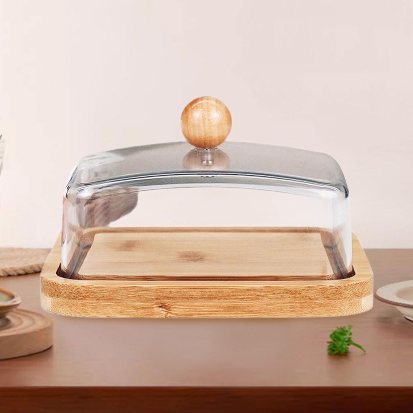 Bamboo Cutlery - カバー付き竹バターディッシュビュッフェ冷蔵庫用多機能バターキーパーホルダー