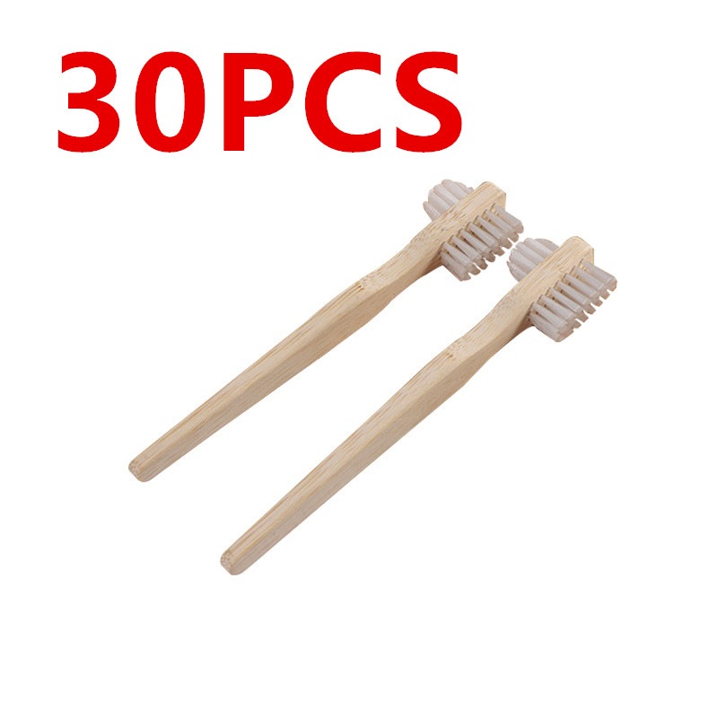 Bamboo Toothbrush - 30本セット 竹製ハンドル付き 歯科用ブラシ 両面タイプ 環境に配慮した歯科用歯ブラシ 歯科用歯ブラシ