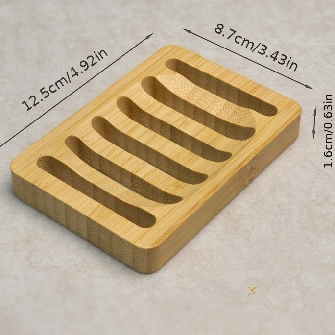 竹ケーストレイ木製防カビ排水石鹸箱天然竹食器バスソープホルダ - Bamboo Cutlery のレビューと価格