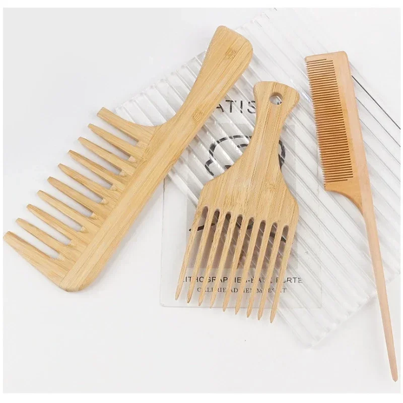 1 個天然竹木製ヘアコーム帯電防止アフロフォーク櫛女性のため - Bamboo Toothbrush のレビューと価格