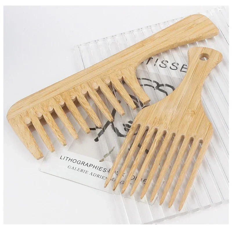 1 個天然竹木製ヘアコーム帯電防止アフロフォーク櫛女性のため - Bamboo Toothbrush のレビューと価格