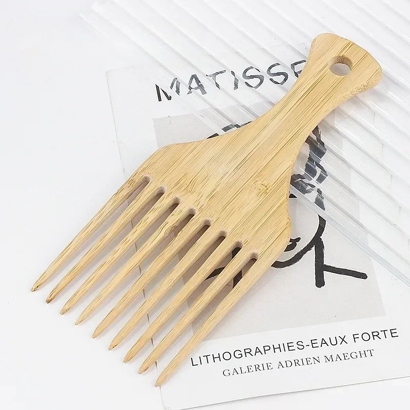 1 個天然竹木製ヘアコーム帯電防止アフロフォーク櫛女性のため - Bamboo Toothbrush のレビューと価格