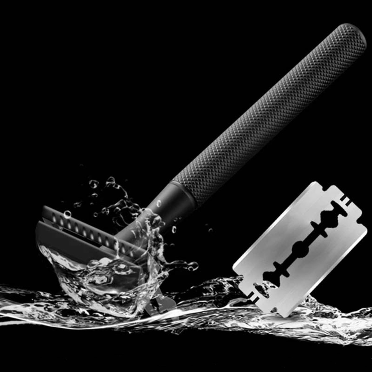 男性用、重り付きの安全カミソリ。10枚の交換用両刃カミソリ刃 - Safety Razor Handle のレビューと価格
