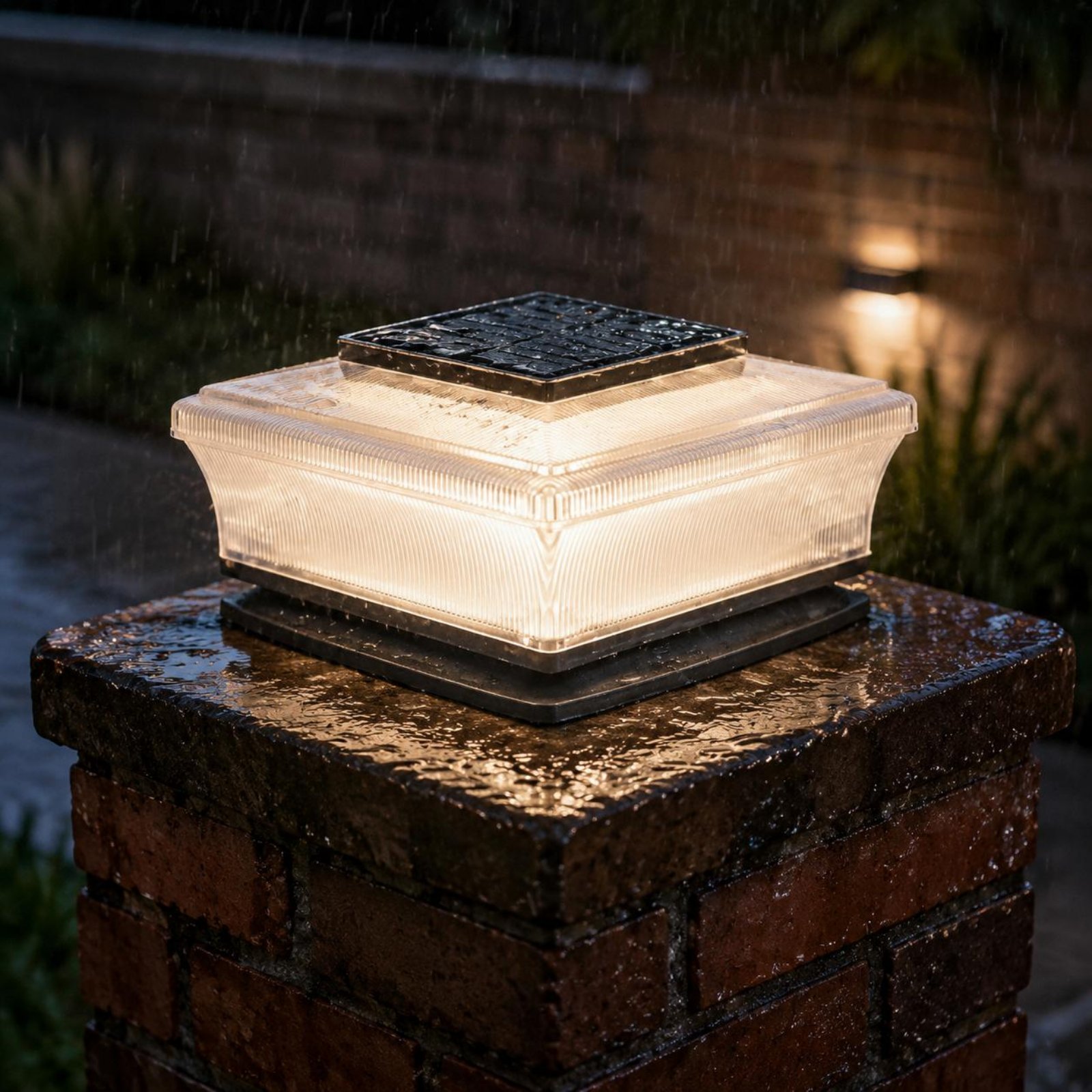 ソーラーポストキャップライト ワイヤレススクエアポストライト - Solar Garden Light のレビューと価格