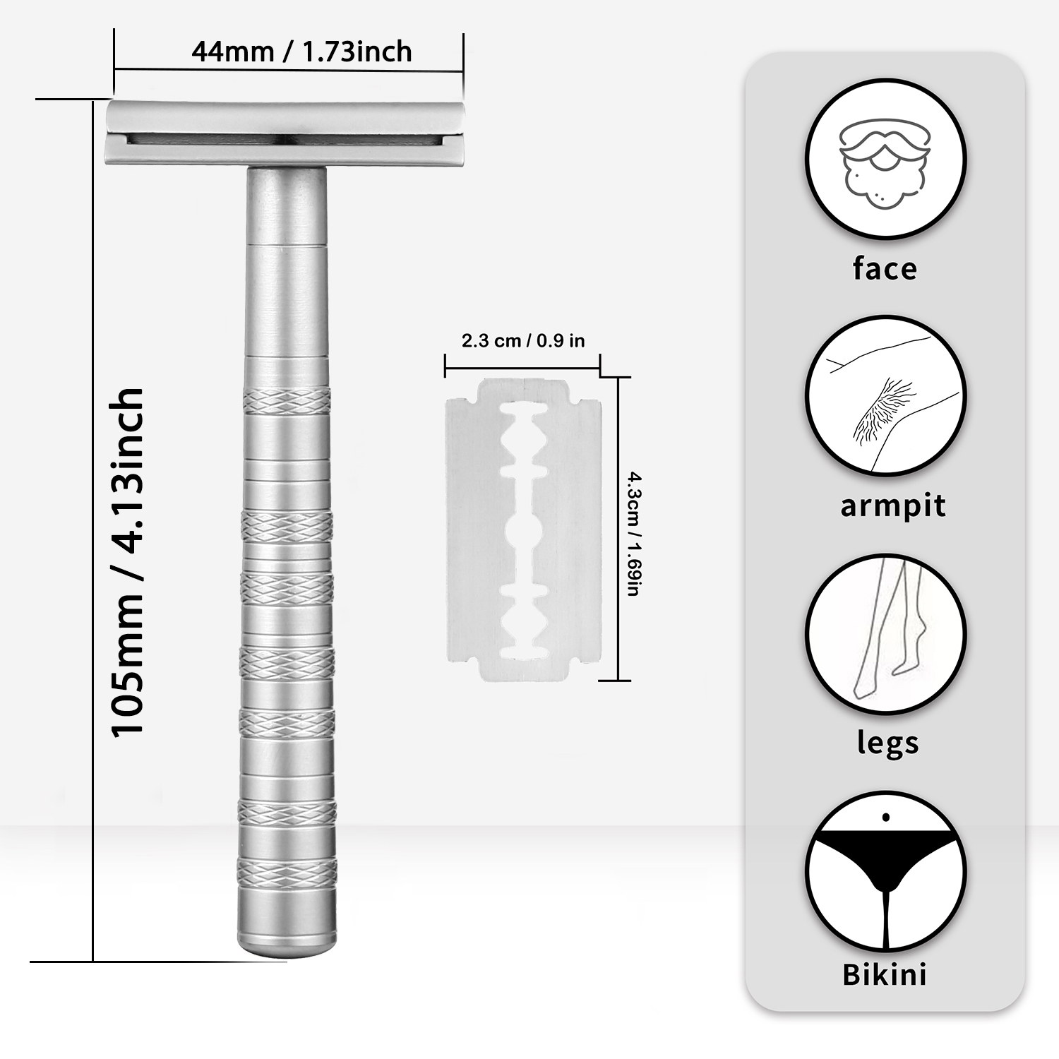 両刃安全カミソリ 予備刃5枚付き 30 °   男性と女性の - Safety Razor Handle のレビューと価格