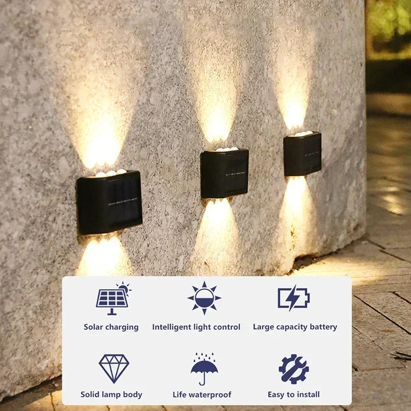 COB ソーラーウォールランプ屋外防水ソーラーライト上下凸レ - Solar Garden Light のレビューと価格