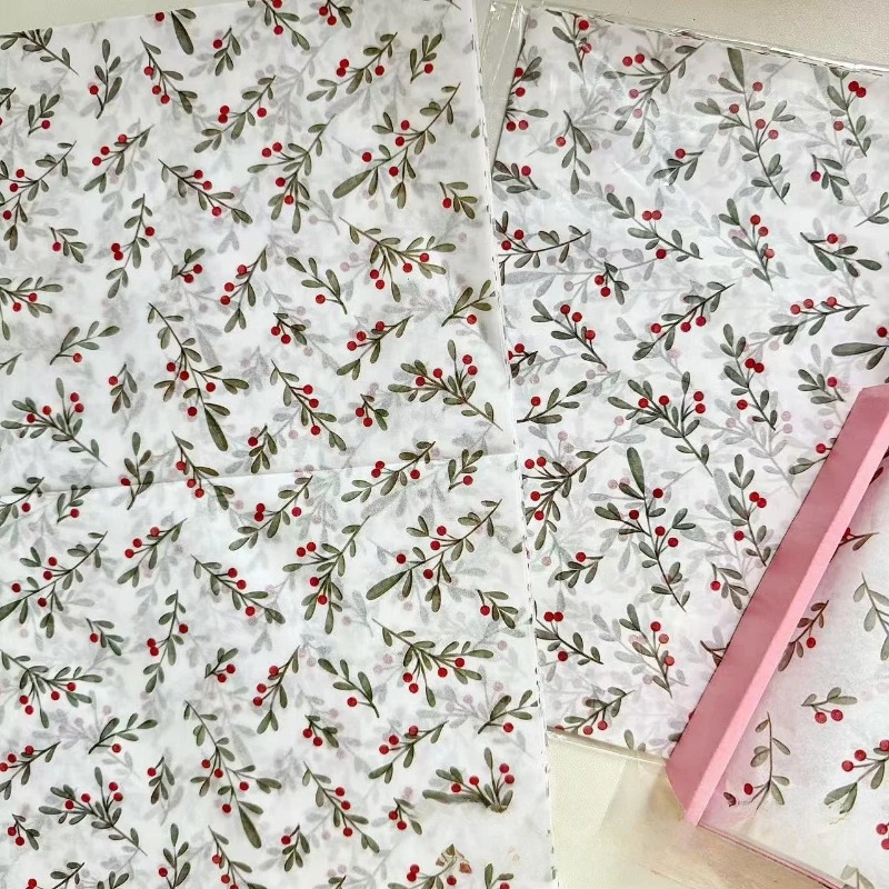 30個/10個入り ホリー、ベリー柄の薄紙、ワックスコーティ - Beeswax Wrap のレビューと価格