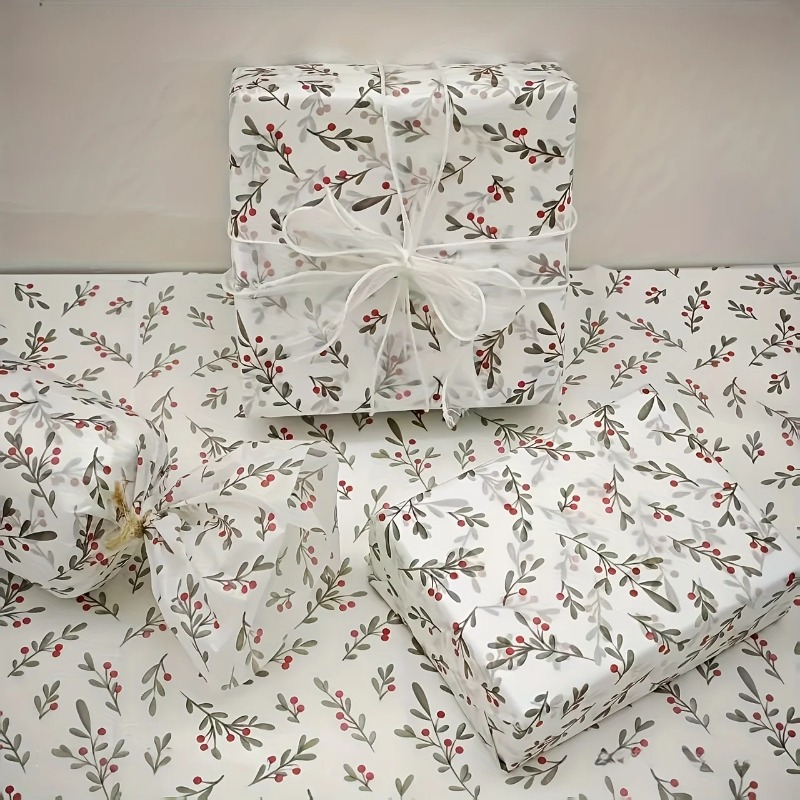 30個/10個入り ホリー、ベリー柄の薄紙、ワックスコーティ - Beeswax Wrap のレビューと価格