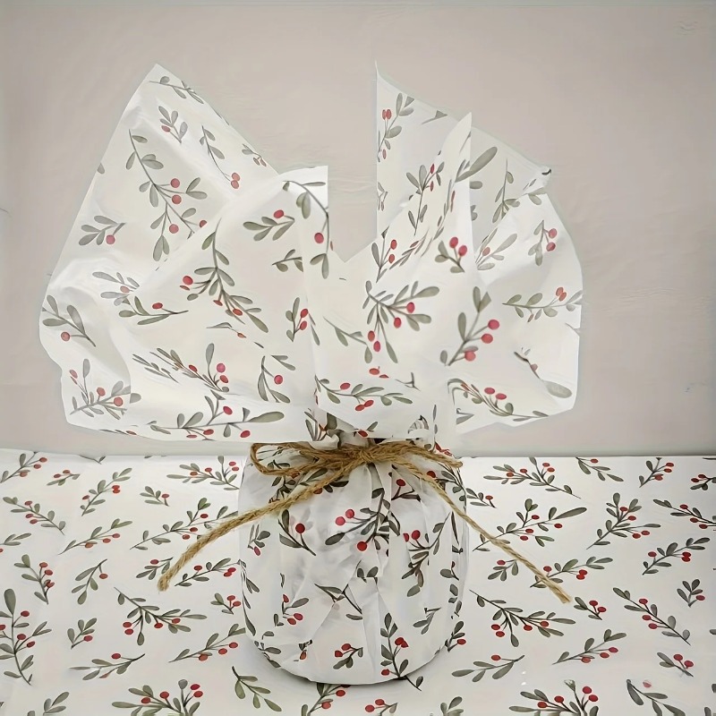 30個/10個入り ホリー、ベリー柄の薄紙、ワックスコーティ - Beeswax Wrap のレビューと価格