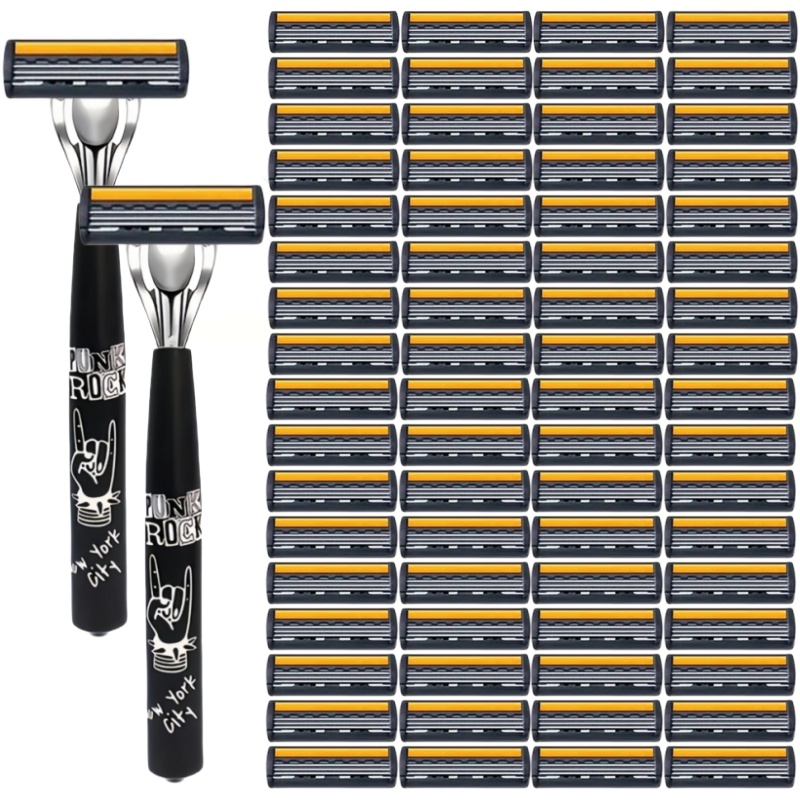 メタルハンドル手動プロフェッショナルフェイスケア髭剃り3層刃 - Safety Razor Handle のレビューと価格