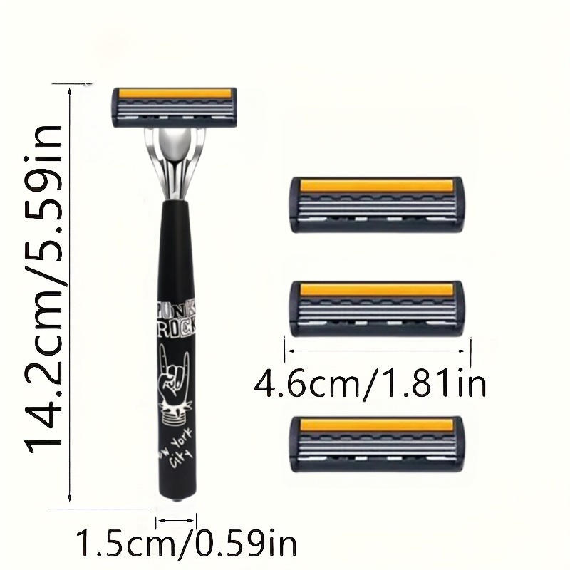 メタルハンドル手動プロフェッショナルフェイスケア髭剃り3層刃 - Safety Razor Handle のレビューと価格