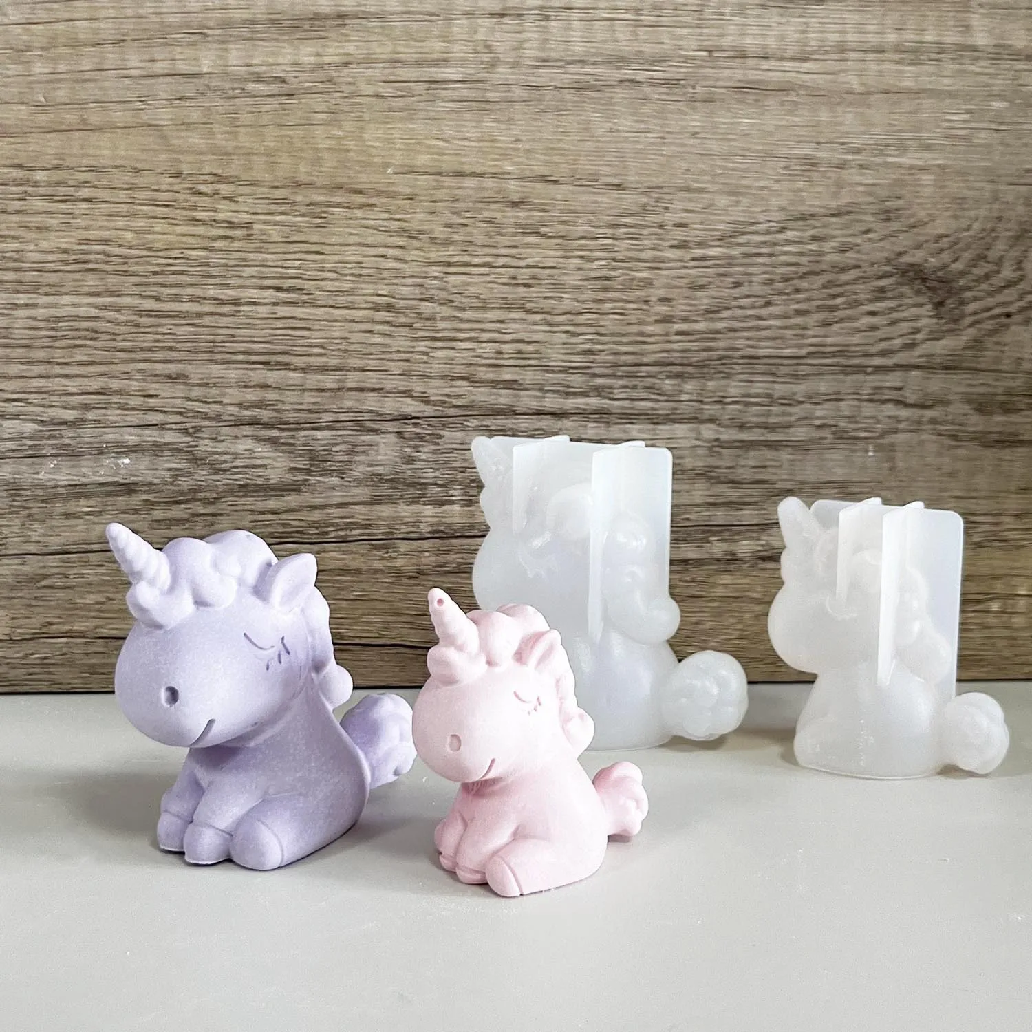 3D 幾何学的なシリコーンユニコーン猫鹿クマ型ソープキャンド - Eco Soap のレビューと価格