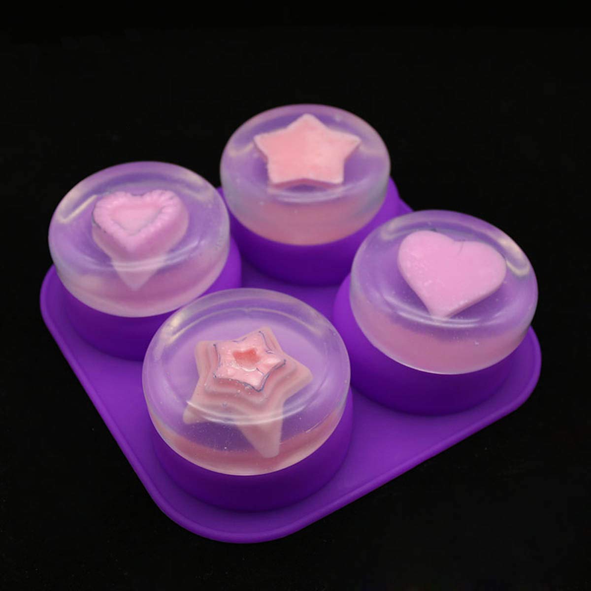 1-2個入り 4つの空洞を持つ再利用可能な丸型シリコン石鹸型 - Eco Soap のレビューと価格