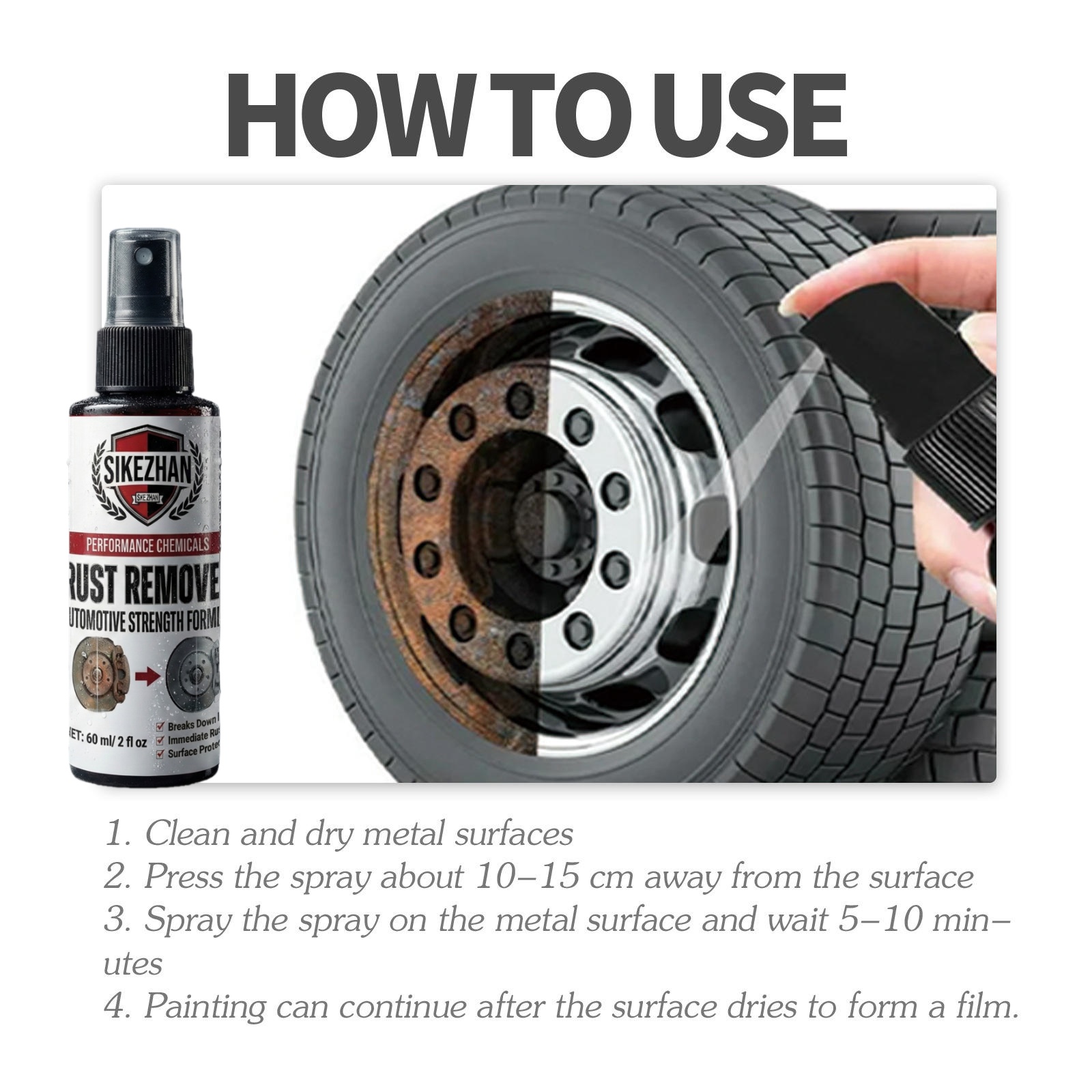 強力な車のサビ落としスプレー、ホイールや金属部品の鉄粉洗浄、 - Eco Sponge のレビューと価格
