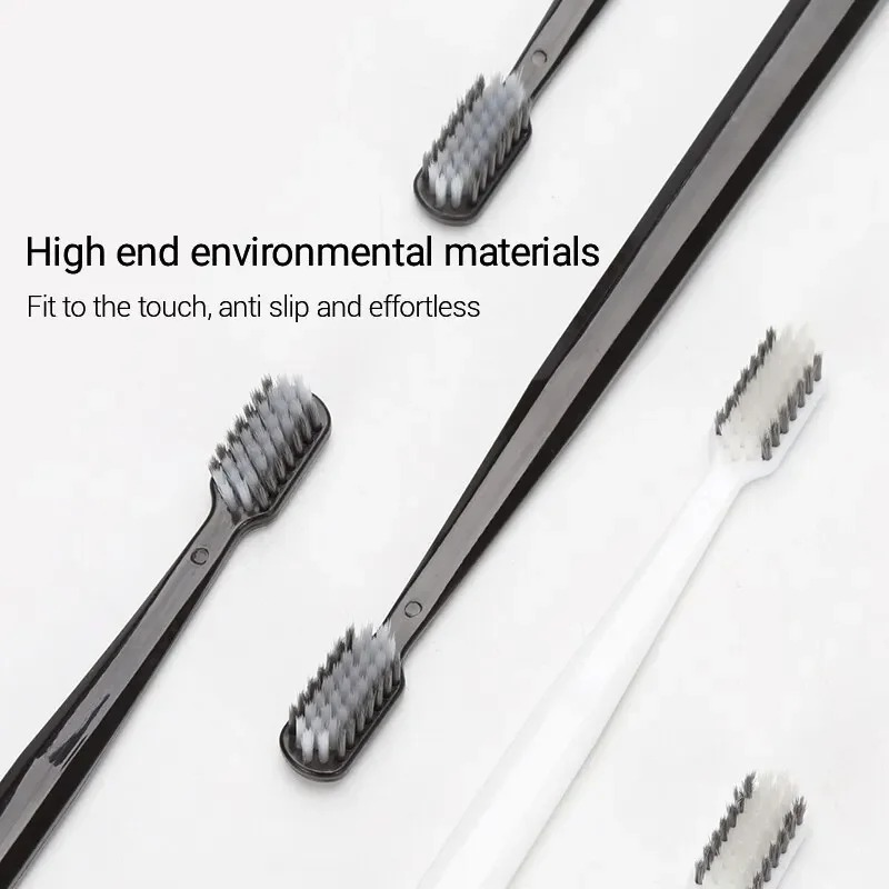 2-10PC 環境に優しい竹炭歯ブラシ ソフト毛先の黒と白の - Bamboo Toothbrush のレビューと価格
