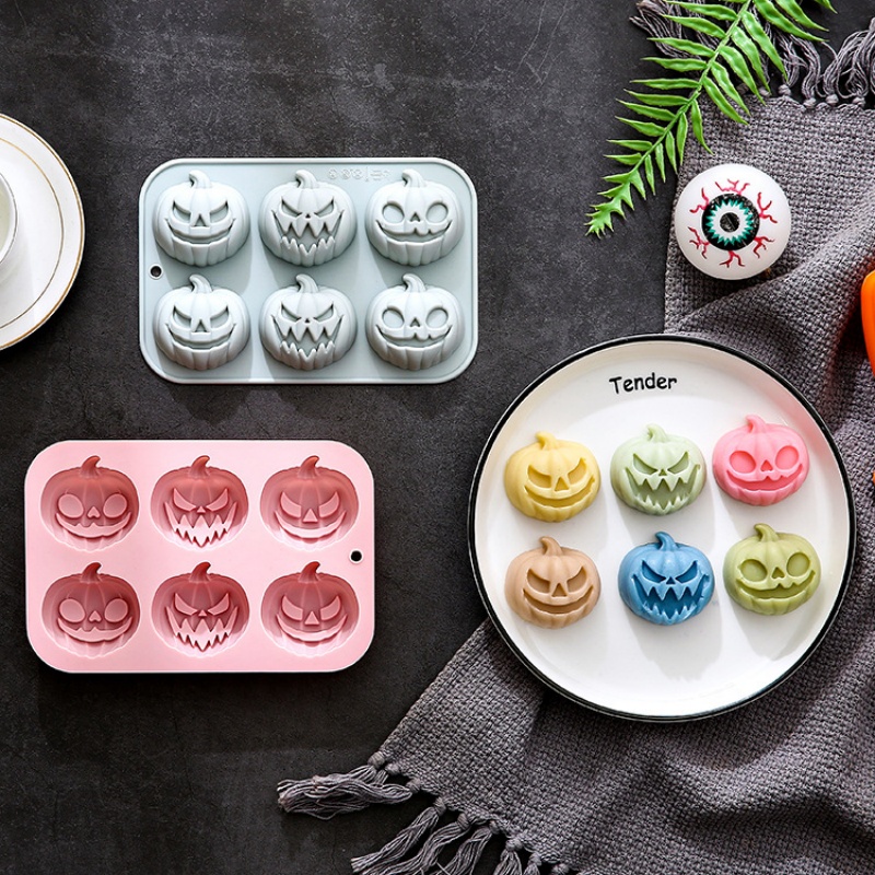 6-in-3 カボチャ型シリコンモールド ハロウィンケーキ型 - Eco Soap のレビューと価格
