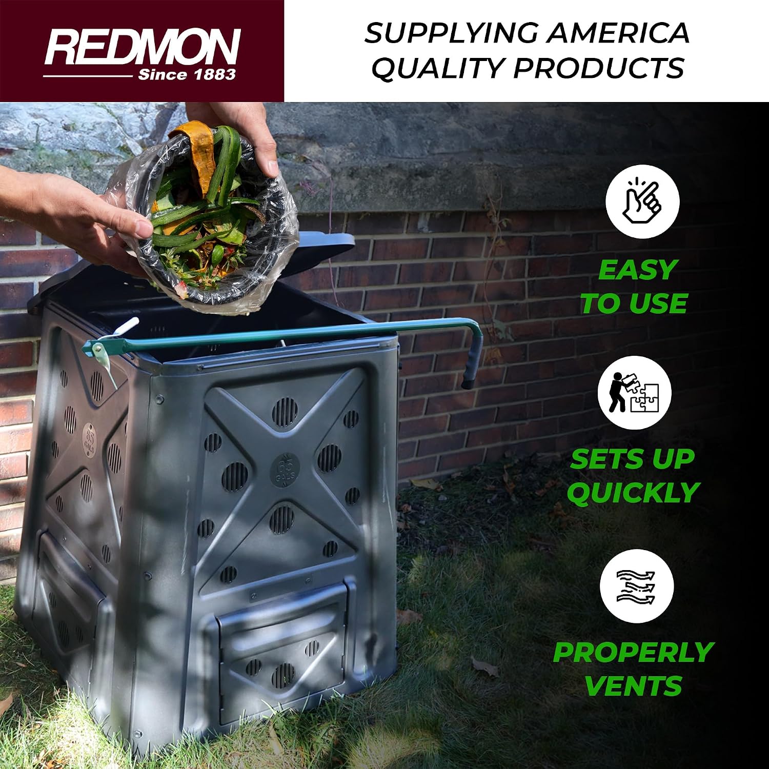 レドモン アウトドアコンポストビン リフトオフ蓋付き、65ガ - Compost Bin のレビューと価格