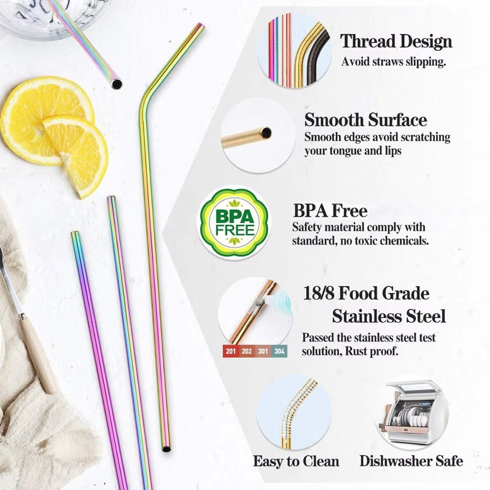 UPORS 再利用可能なストロー 304 ステンレス鋼ストロ - Reusable Straw のレビューと価格