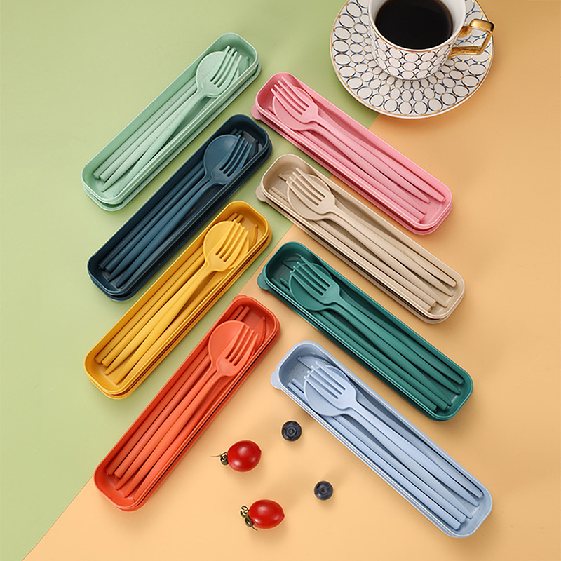 4 ピース/セットポータブル食器ボックス付き健康環境に優しい - Reusable Straw のレビューと価格