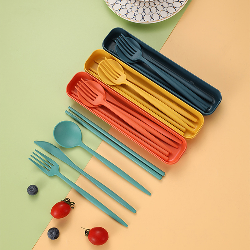 4 ピース/セットポータブル食器ボックス付き健康環境に優しい - Reusable Straw のレビューと価格