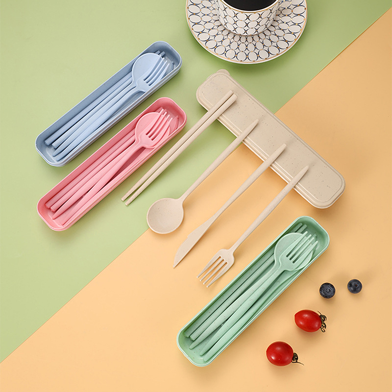 4 ピース/セットポータブル食器ボックス付き健康環境に優しい - Reusable Straw のレビューと価格
