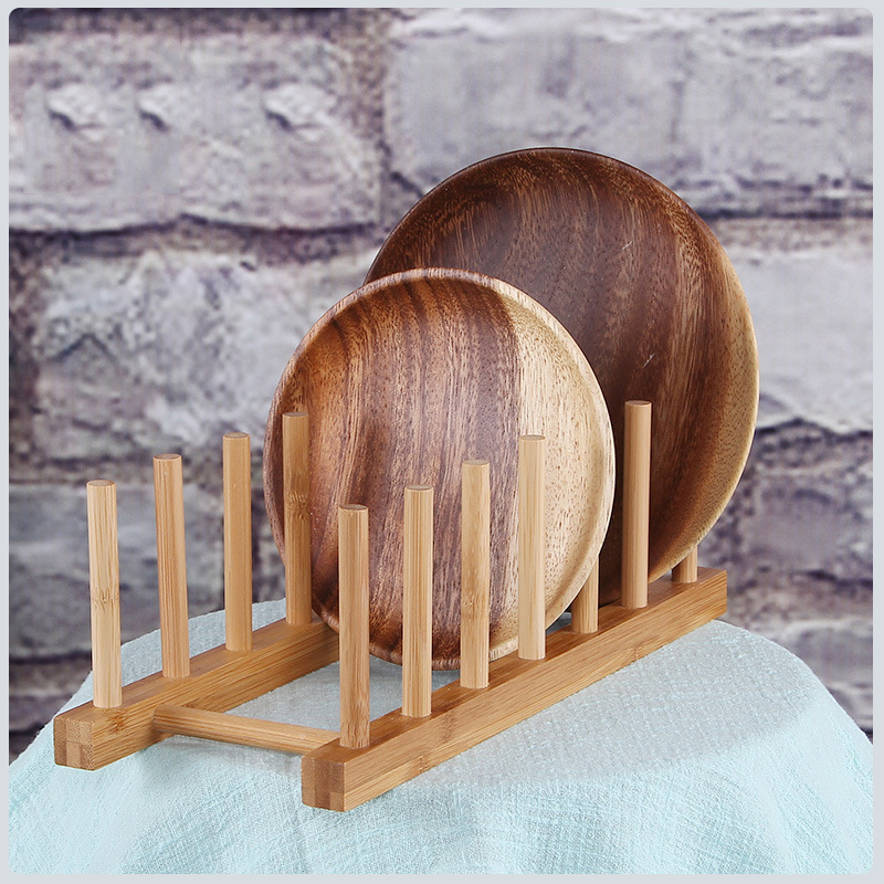キッチン水切りラック皿ポット蓋竹ラック食器プレート乾燥水切り - Bamboo Cutlery のレビューと価格