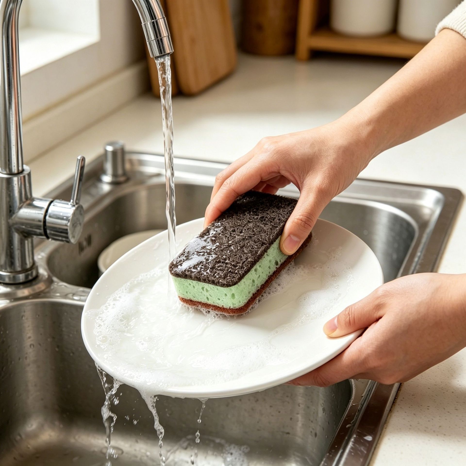 厚みのある両面キッチンスポンジ |   焦げ付き防止オイル食 - Eco Sponge のレビューと価格