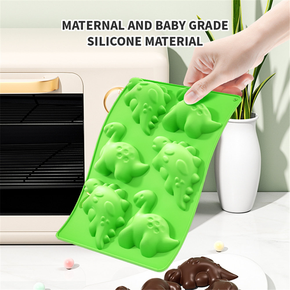 恐竜シリコーンケーキ型チョコレートグミ型トレイ 6 グリッド - Eco Soap のレビューと価格