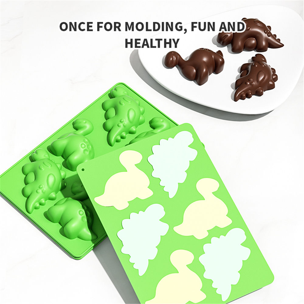 恐竜シリコーンケーキ型チョコレートグミ型トレイ 6 グリッド - Eco Soap のレビューと価格