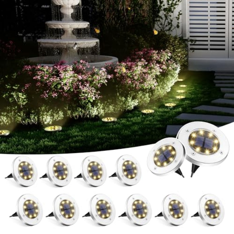 ソーラーグラウンドライト ソーラーライト 屋外防水 8 LE - Solar Garden Light のレビューと価格