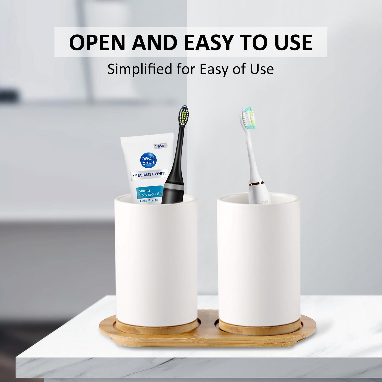 セラミックバスルームセットファインセラミックカップソープディ - Bamboo Toothbrush のレビューと価格