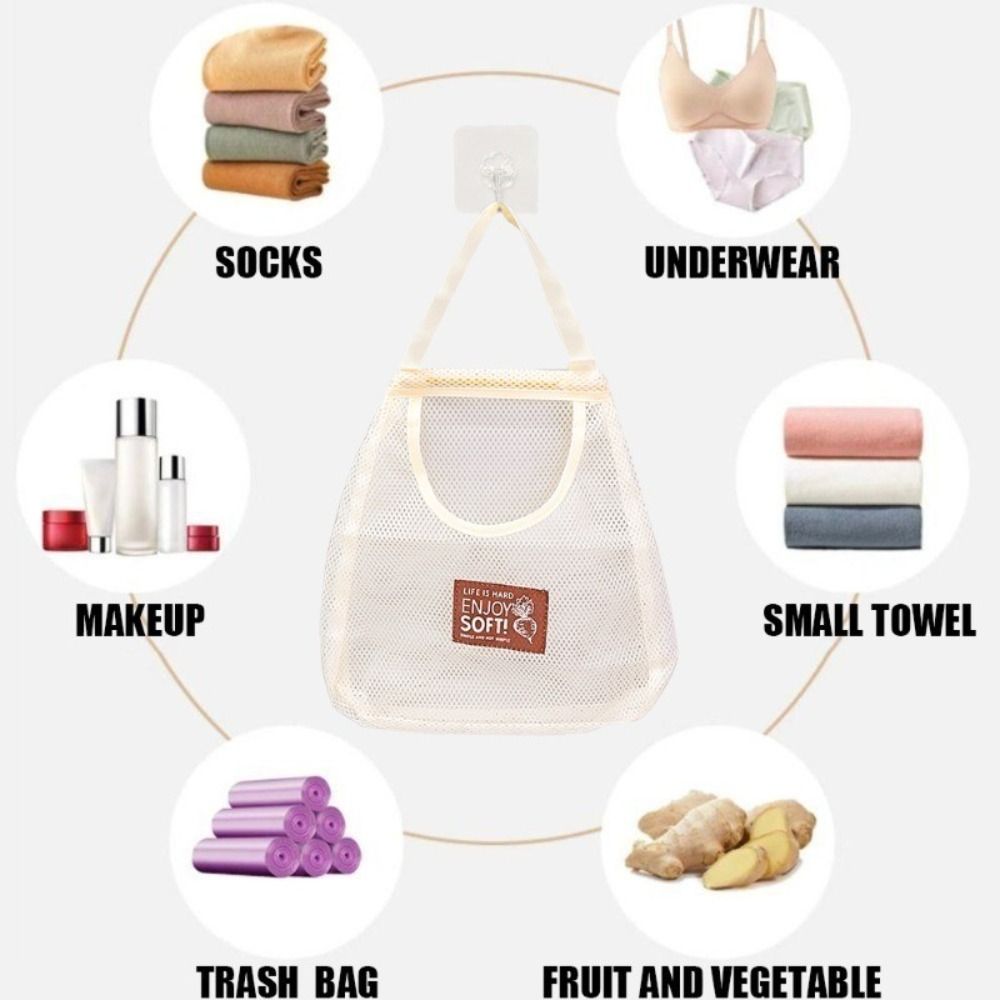 野菜柄の下着、靴下、小物などを収納できる、穴あきで持ち手が広 - Reusable Bag のレビューと価格