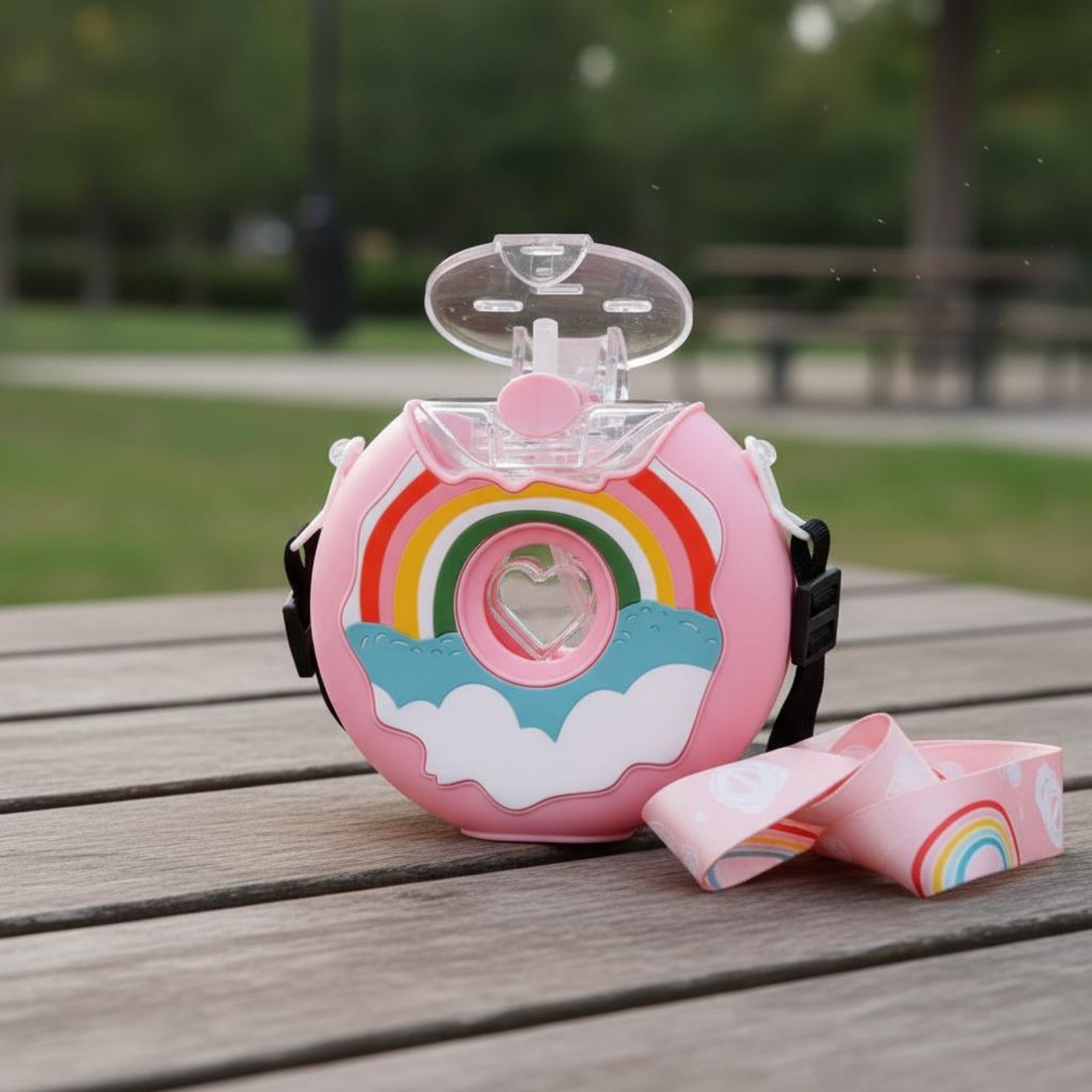 ドーナツ型水筒 漏れ防止 ドーナツ型注ぎ口ボトル キッズスト - Reusable Bottle のレビューと価格