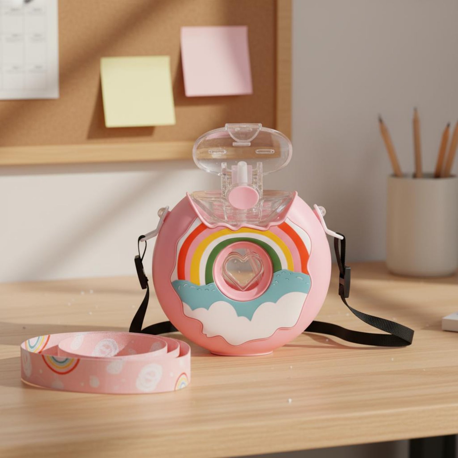 ドーナツ型水筒 漏れ防止 ドーナツ型注ぎ口ボトル キッズスト - Reusable Bottle のレビューと価格