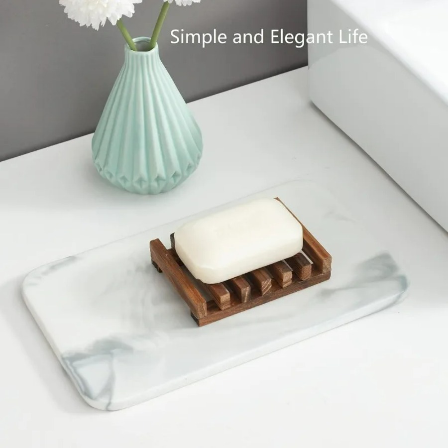 木製石鹸置き シャワー/バスルーム用、水切り設計で石鹸を乾燥 - Bamboo Cutlery のレビューと価格