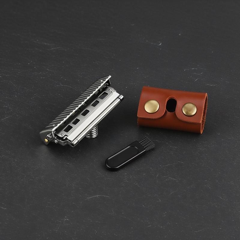 マットブラックのシングルブレード手動安全カミソリ、レザーケー - Safety Razor Handle のレビューと価格