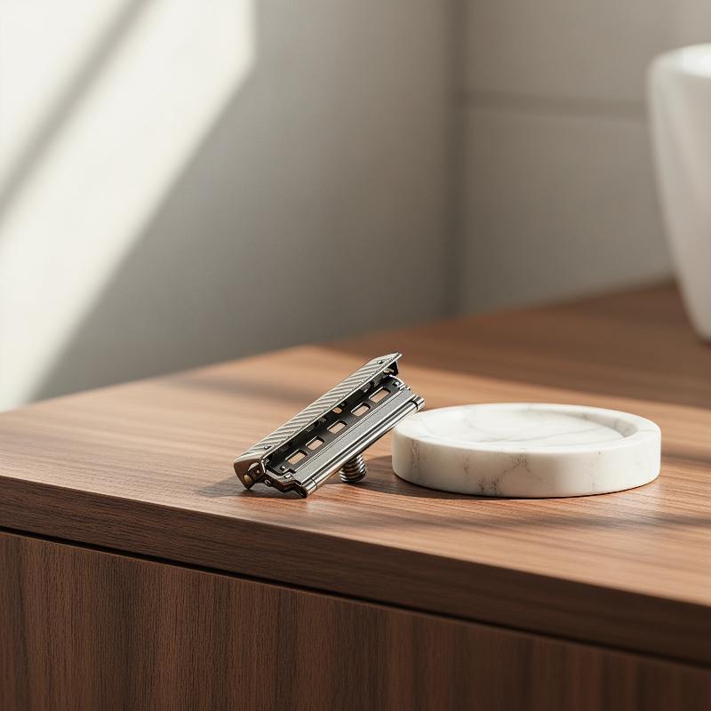 マットブラックのシングルブレード手動安全カミソリ、レザーケー - Safety Razor Handle のレビューと価格