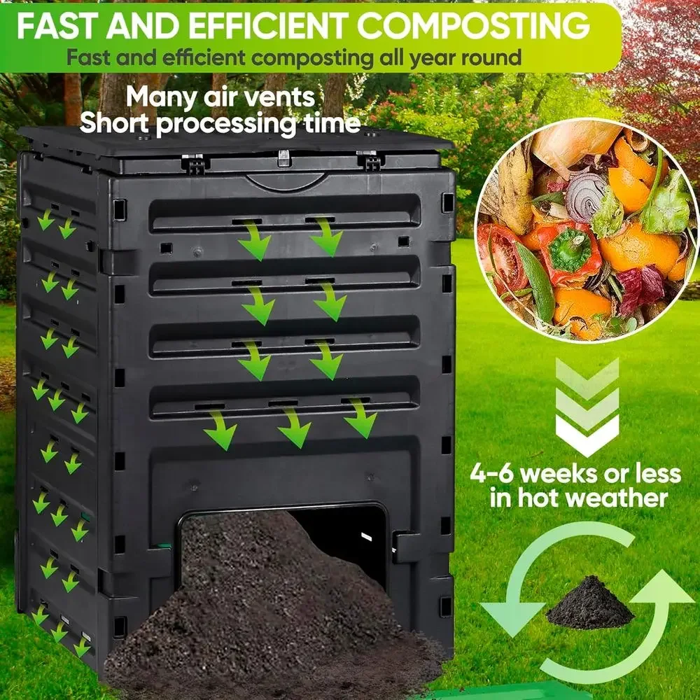120ガロン容量のガーデンコンポストビン - 簡単組み立て、 - Compost Bin のレビューと価格